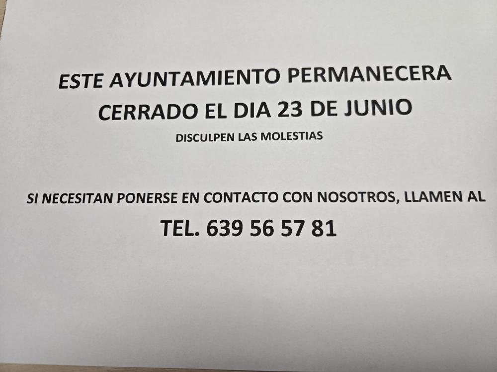 Imagen Ayuntamiento cerrado